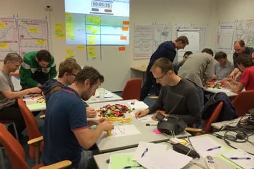 A lego4scrum workshop in progress