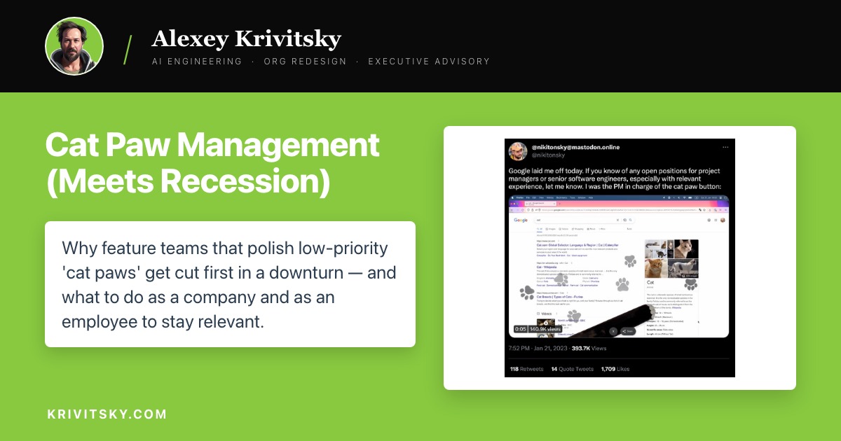 Cat Paw Management (Meets Recession)