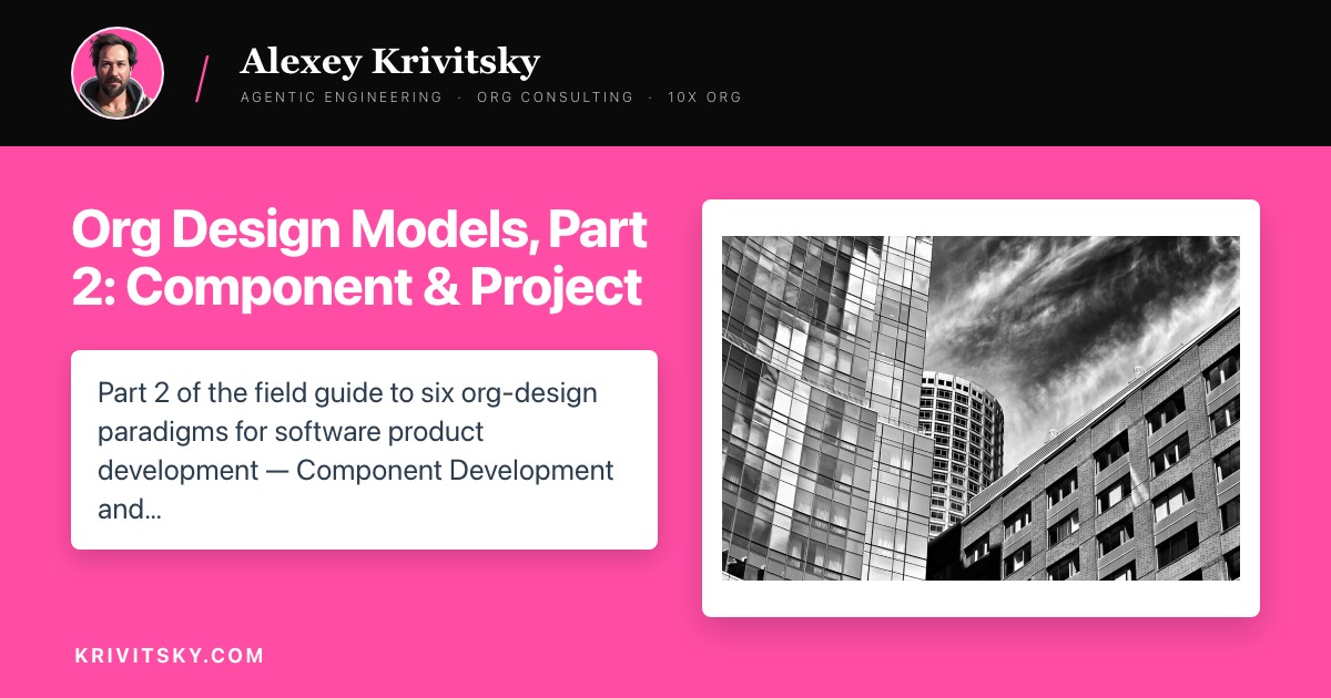Org Design Models, Part 2: Component & Project